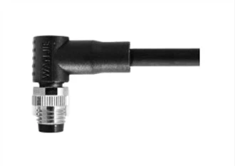 M8, męski, kątowy, UnShield A-, kodowanie 3PIN PUR 2,0 M M8X1,0